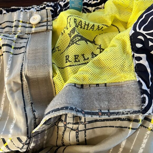 Tommy Bahama Relax Swim Trunks Board Shorts Lined Mens Beige Black Plaid Size XL - Picture 9 of 10
